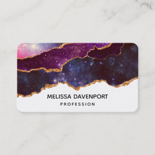 Carte De Visite Blue & Purple Space & Stars Agate moderne