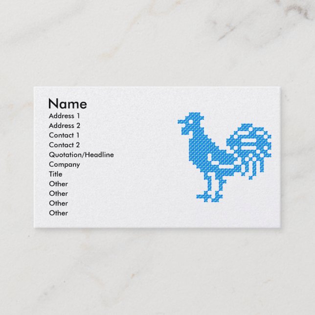 Carte De Visite Blue Rooster (Devant)