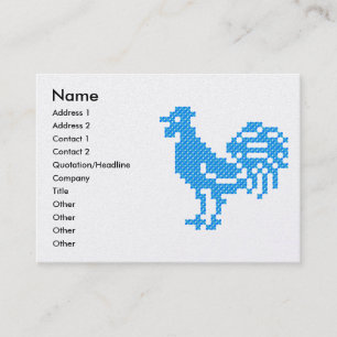 Carte De Visite Blue Rooster
