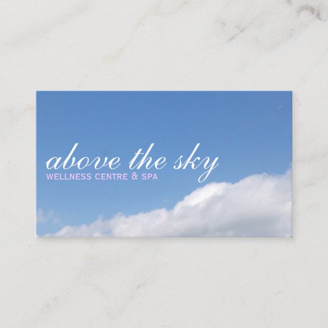 Carte De Visite Blue sky with white clouds picture business card | (Devant)