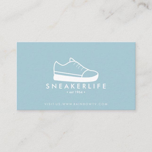 Carte De Visite Blue Sneaker Sport Shoes hand drawn black (Devant)