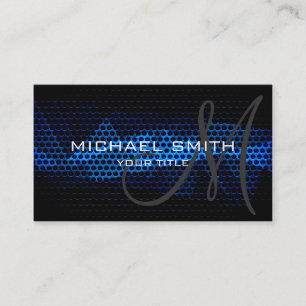 Carte De Visite Blue Steel Metal Professional