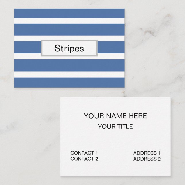 Carte De Visite Blue Stripes (Devant / Derrière)