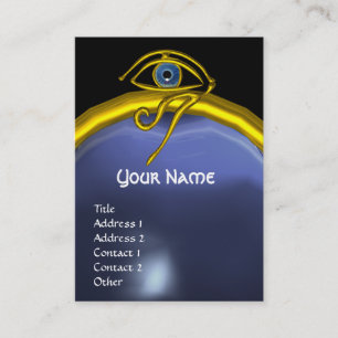 CARTE DE VISITE BLUE TALISMAN OR HORUS OEIL TOPAZ GEM MONOGRAMME