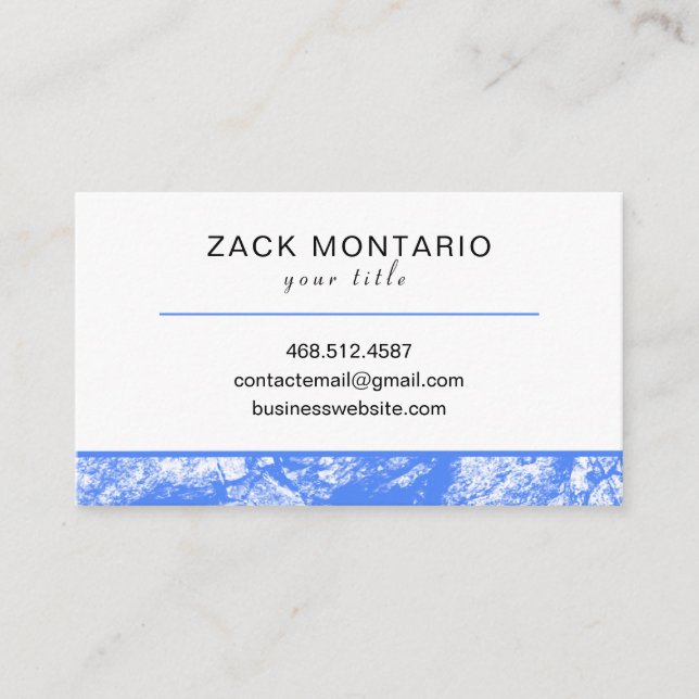 Carte De Visite Blue Textured Business Card (Devant)