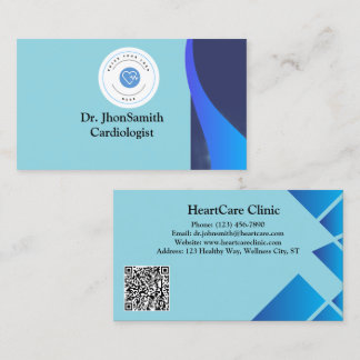 Carte De Visite  Blue theme Customized Logo QR Doctor