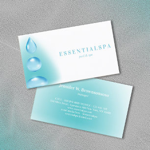 Carte De Visite Blue Turquoise Eau spirituelle gouttes reiki yoga