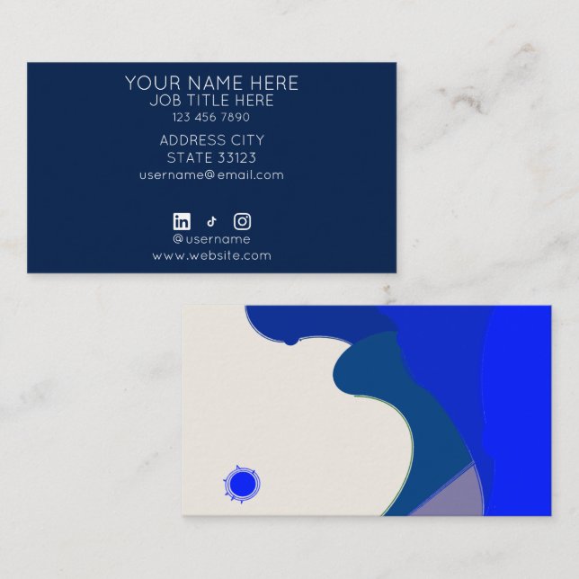 Carte De Visite Blue Waves Business Card (Devant / Derrière)