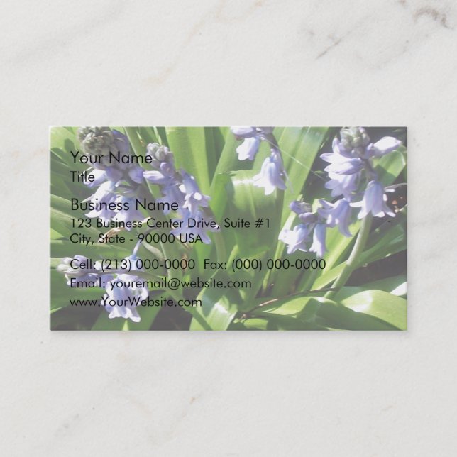 Carte De Visite Bluebells anglais (Devant)