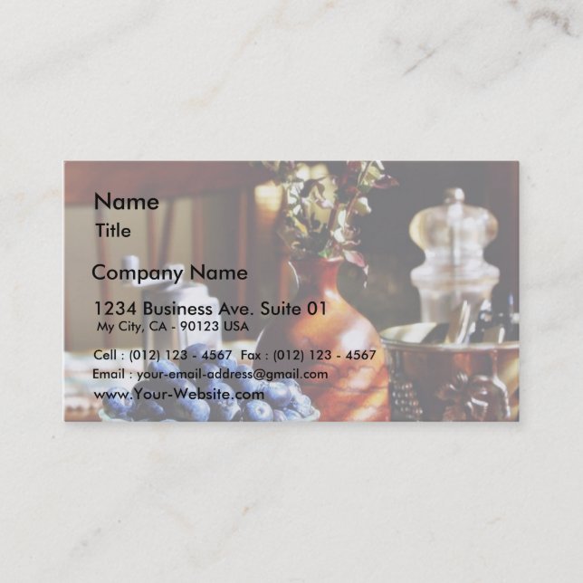 Carte De Visite Blueberry Still Life (Devant)