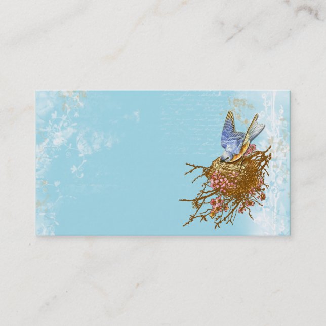 Carte De Visite Bluebird dans le nid (Devant)