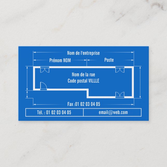 Carte De Visite blueprint (Devant)