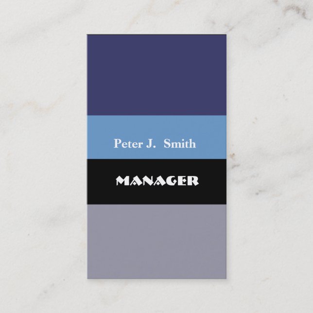 Carte De Visite Blues Color Block Classy    ProfessionalNavy Blue (Devant)