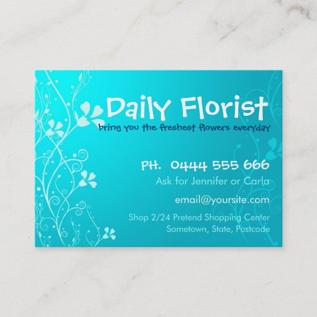 Carte de visite BlueyFlora (Devant)