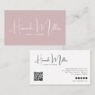 Carte De Visite Blush   Code QR minimaliste élégant moderne 