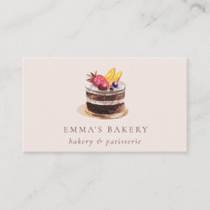 CARTE DE VISITE BLUSH FRUIT FLORAL CAKE PATISSERIE CUPCAKE BAKERY