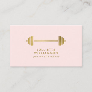 Carte De Visite Blush & Gold Personal Trainer Médias sociaux
