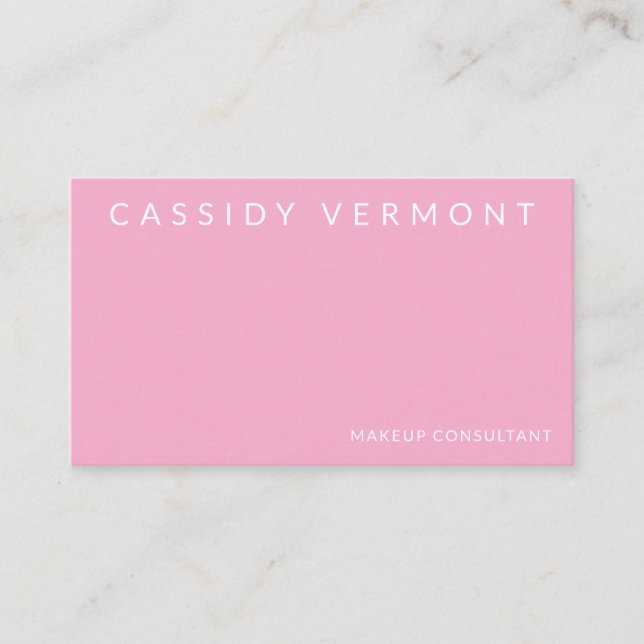 Carte De Visite Blush Pink Beauty Maquillage Professionnel (Devant)