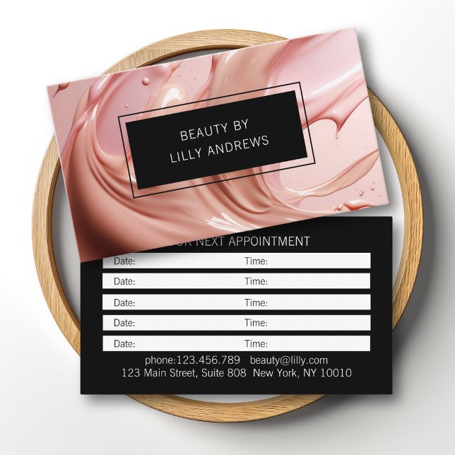 Carte De Visite Blush Pink Beauty Salon Appointment (Blush Pink Beauty Salon Appointment Business Card)