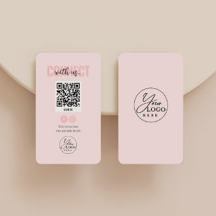 Carte De Visite Blush Pink Connectez-Vous Aux Médias Sociaux Améri
