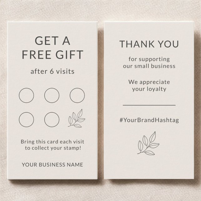 Carte De Visite Blush Pink Minimalist Small Business Loyalty Card (Créateur téléchargé)