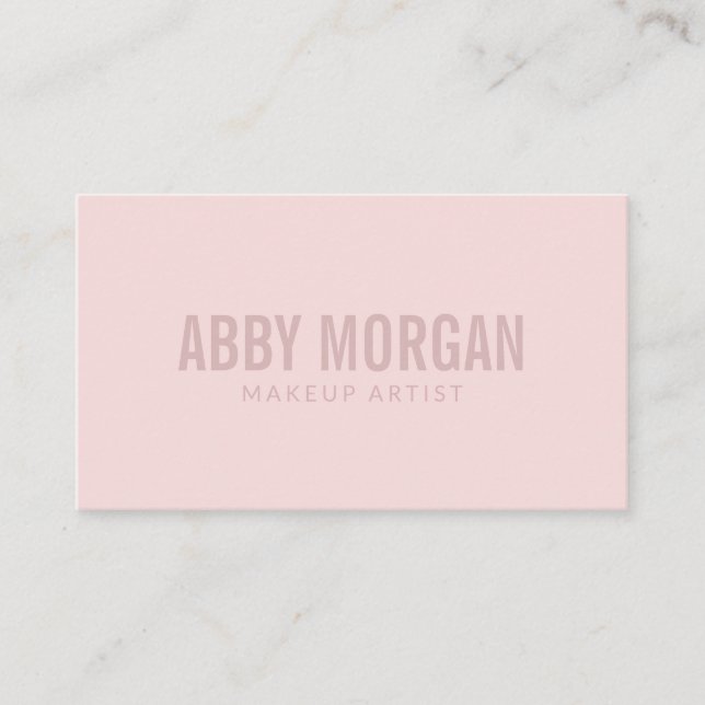 Carte De Visite Blush Pink Modern Makeup (Devant)