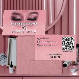 Carte De Visite Blush Rose Chic Lashes Brosses Maquillage Artiste