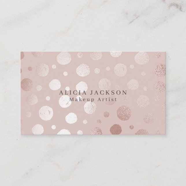 Carte De Visite Blush Rose Faux Rose Gold Elegant Artiste maquilla (Devant)