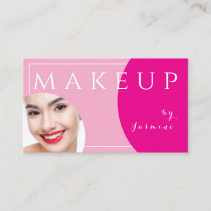 Carte De Visite Blush Rose Fuchsia Blanc Caps Photo Maquillage 