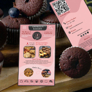 Carte De Visite Blush Rose Moderne Pâtisserie Ajouter un logo et d