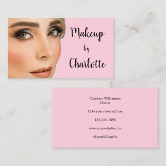 Carte De Visite Blush Rose Noir Maquillage Photo Script