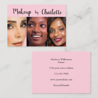 Carte De Visite Blush Rose Noir Maquillage Photo Script