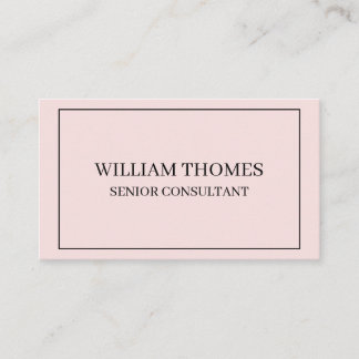 Carte De Visite Blush Rose Typographie Style Entreprise Chic
