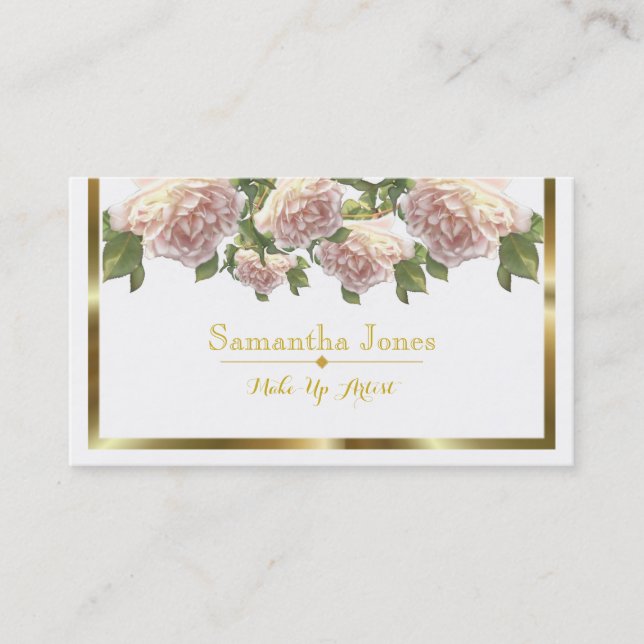 Carte De Visite Blushing Ivory Peach Rose (Devant)