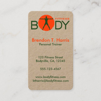 Carte De Visite Body Madness Coach de fitness vert et orange