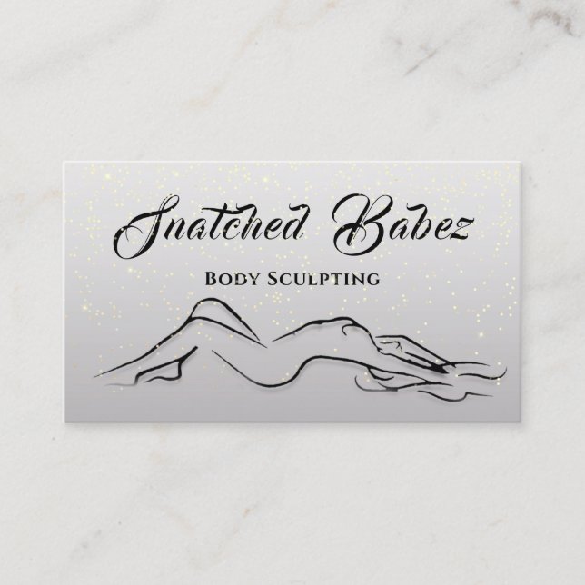 Carte De Visite Body Sculpting Beauté Logo MassagE Grey Ombre (Devant)