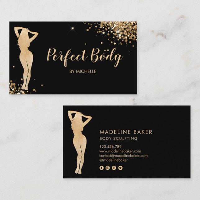 Carte De Visite Body Sculpting Fitness Linergie Entraîneur de tail (Devant / Derrière)