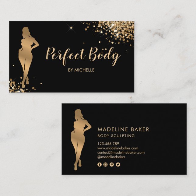 Carte De Visite Body Sculpting Fitness Linergie Entraîneur de tail (Devant / Derrière)