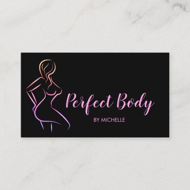 Carte De Visite Body Sculpting Fitness Linergie Entraîneur de tail (Devant)