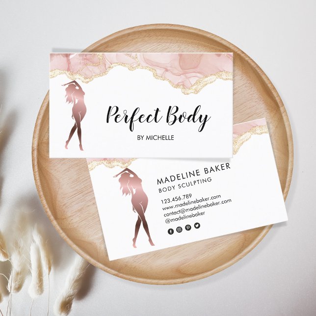 Carte De Visite Body Sculpting Fitness Linergie Entraîneur de tail (Créateur téléchargé)