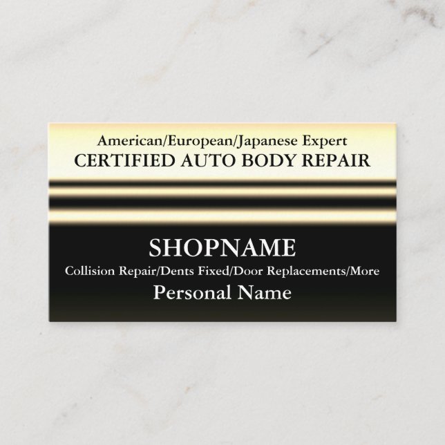 Carte De Visite Body Shop automatique (Devant)