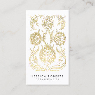 Carte De Visite Bohème Faux Gold Foil Moderne tendance Floral