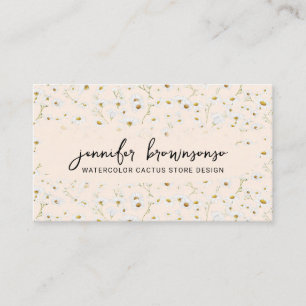 Carte De Visite Bohème Fleur Rose Mets Maisées