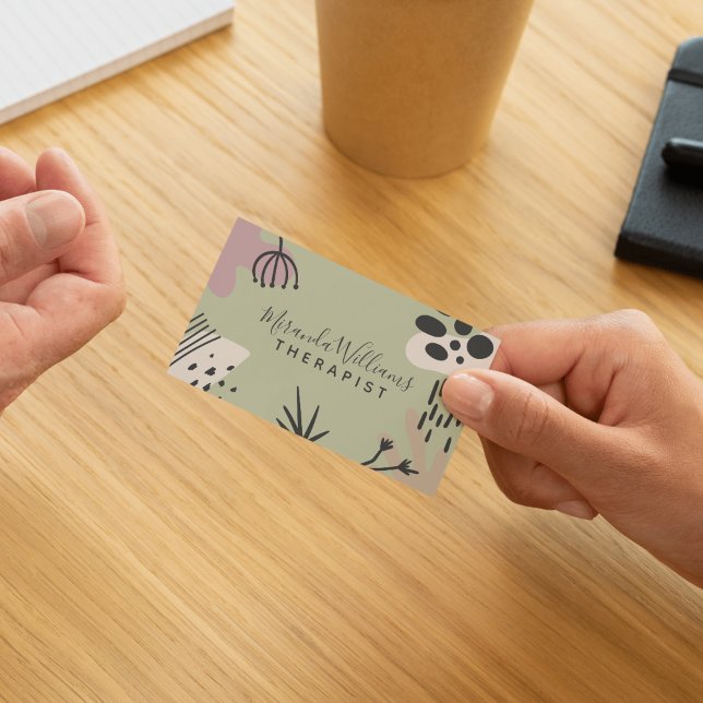 Carte De Visite Bohème Tranquil Abstrait (Bohemian Tranquil Terracotta Abstract Business Card)
