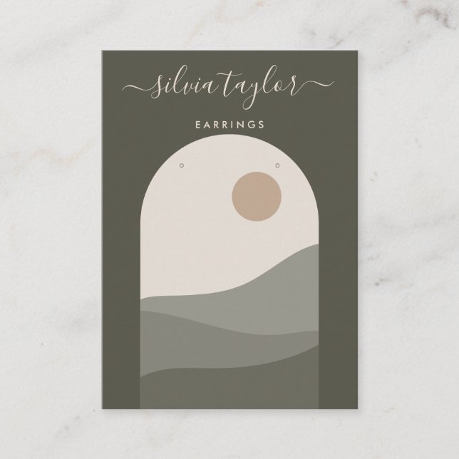 Carte De Visite Boho Abstrait Tons Terre Cuite Arche  (Devant)