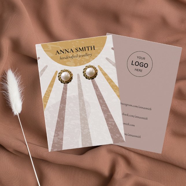 Carte De Visite Boho Aquarelle Écran d'oreille solaire (Créateur téléchargé)