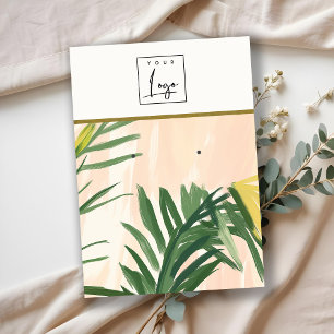 Carte De Visite Boho Blush Green Tropical Palm Feuilles d'oreille 