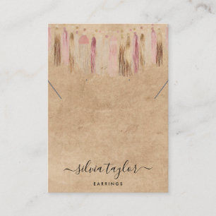 Carte De Visite Boho Bohemian Craft Papier à oreille étendoir coll