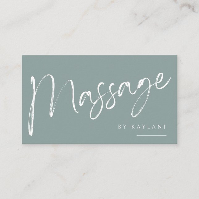 Carte De Visite Boho Brushed Massage Business Card Body Therapy (Devant)