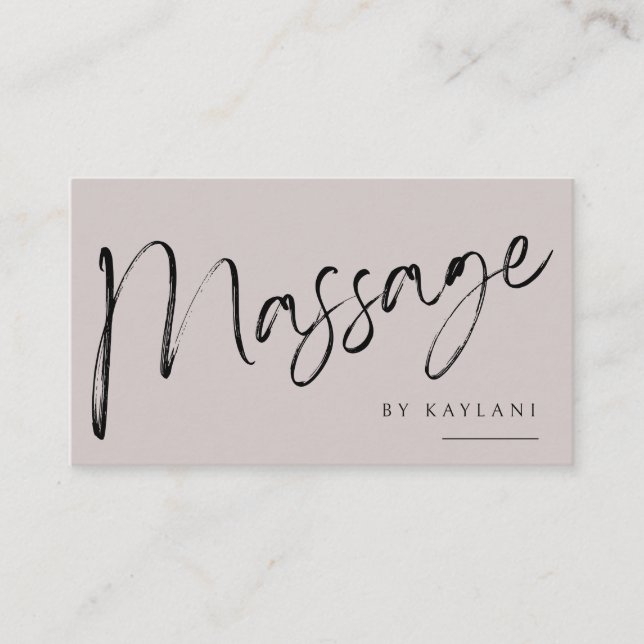Carte De Visite Boho Brushed Massage Business Card Body Therapy (Devant)